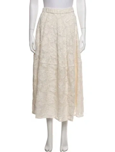 Pre-owned Co Floral Print Long Skirt In Neutrals