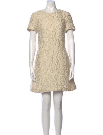 Pre-owned Co Floral Print Mini Dress In Neutrals