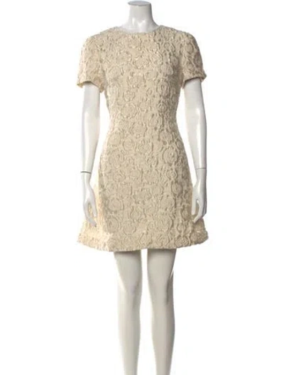 Pre-owned Co Floral Print Mini Dress In Neutrals