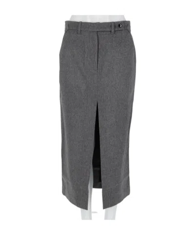 Co Front-slit Midi Skirt In Gray