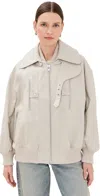 Co Gathered Bomber Jacket Beige In Beige