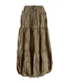Co Dove Satin Skirt With Silk Lining In Green