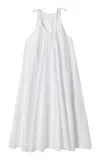 Co Sleeveless Gathered Maxi Shift Dress In White