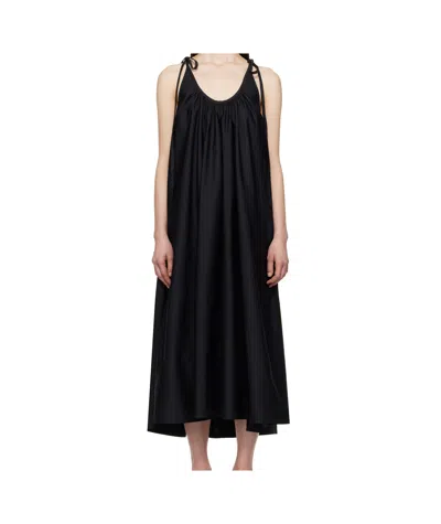 Co Gathered Halter Maxi Dress In Black