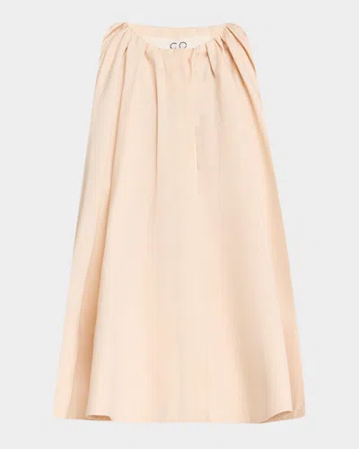 Co Gathered High-low Tunic Shirt In Pink
