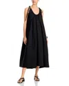 Co Sleeveless Gathered Maxi Shift Dress In Black