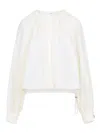 Co Drawstring Gathered Blouse In Neutral