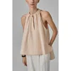 Co Gathered High-low Tunic Shirt In Pink