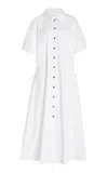 Co Gathered-waist Tton Shirt Dress In White