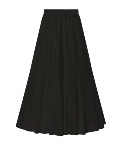 Co Gathered-waist Flared Skirt In Black