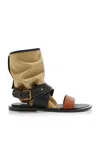 Co Gladiator Leather Wrap Sandals In Brown