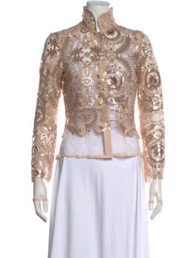 Pre-owned Co. Go Patterned Long Sleeve Top In Neutrals