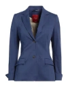 Co. Go Woman Suit Jacket Blue Size 4 Cotton In Blue