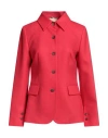 Co. Go Woman Jacket Red Size 6 Virgin Wool, Elastane