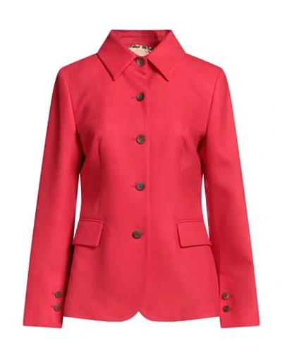 Co. Go Woman Jacket Red Size 6 Virgin Wool, Elastane