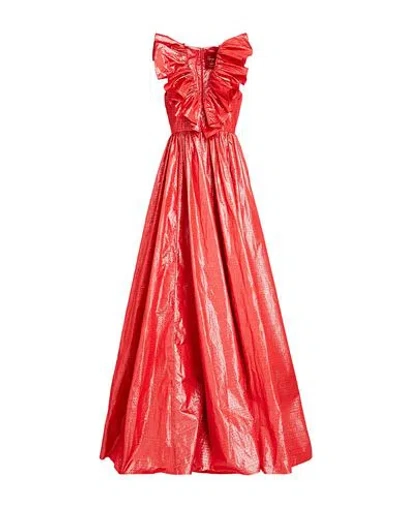 Co. Go Woman Maxi Dress Red Size 4 Polyester, Polyamide