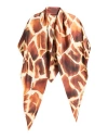 Co. Go Woman Scarf Brown Size - Silk In Brown