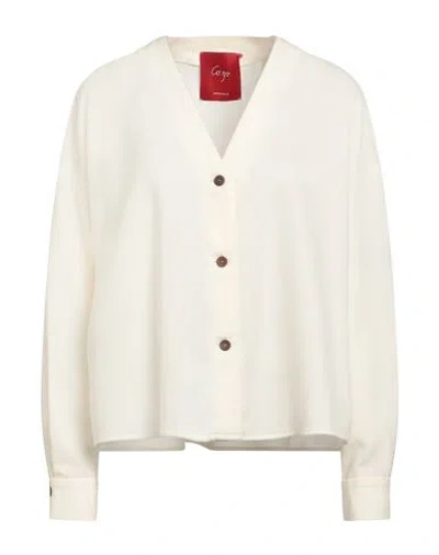 Co. Go Woman Shirt Cream Size 6 Virgin Wool, Elastane In White