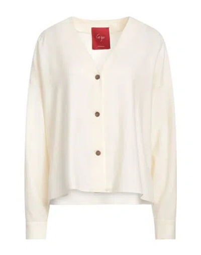 Co. Go Woman Shirt Cream Size 8 Virgin Wool, Elastane In White