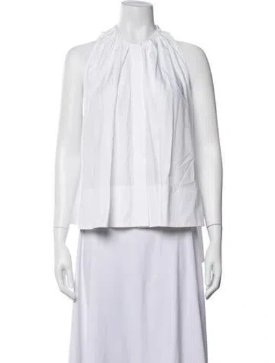 Pre-owned Co Halterneck Sleeveless Top In White