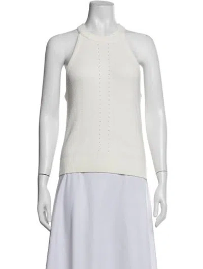 Pre-owned Co Halterneck Sleeveless Top In White
