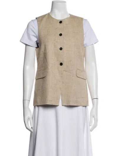 Pre-owned Co Hemp Tweed Pattern Vest In Neutrals