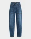 Co High-rise Wide-leg Denim Balloon Pants In Indigo