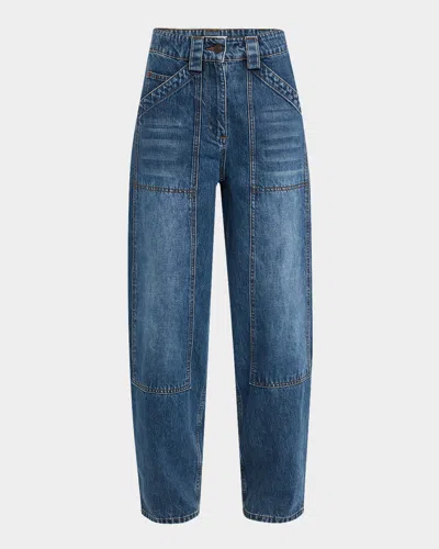 CO HIGH-RISE BARREL-LEG DENIM PANTS
