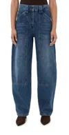 Co High-rise Wide-leg Denim Balloon Pants In Indigo