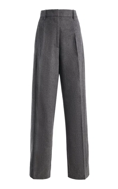 Co Hig-rise Wool-cashmere Pants In Gray