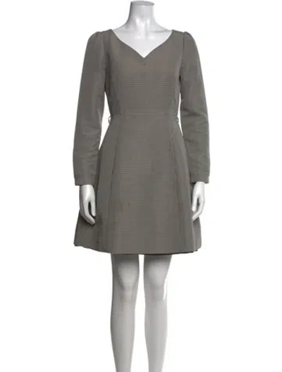 Pre-owned Co Houndstooth Print Mini Dress In Neutrals