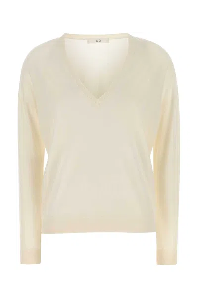 Co Ivory Cashmere Sweater In Neutral