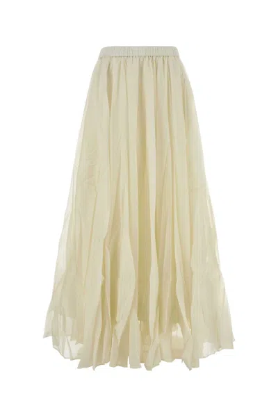 Co Ivory Tton Blend Skirt In White