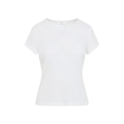 Co Ivory Fitted Tton T-shirt In White