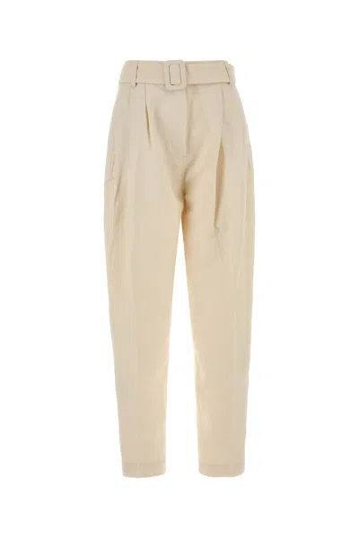 Co Belted Pleated Trousers In Neutral