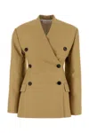 Co Beige Visse Blend Blazer In Brown