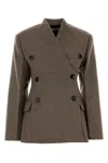 Co Dove Grey Wool Blend Blazer In Brown