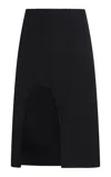 Co Keyhole Wool Skirt In Black