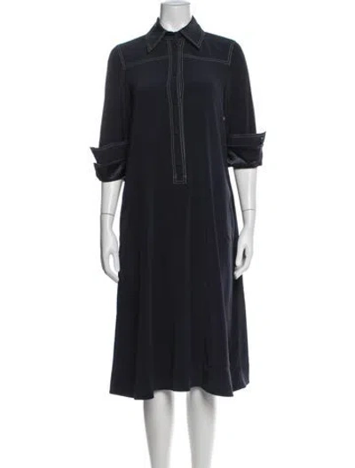 Pre-owned Co Knee-length Dress In Blue