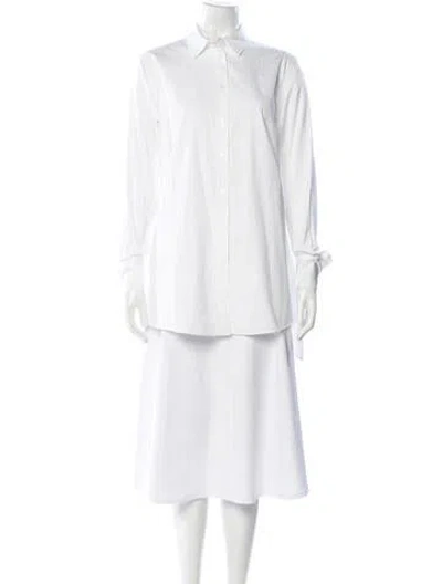 Pre-owned Co Knee-length Dress In White