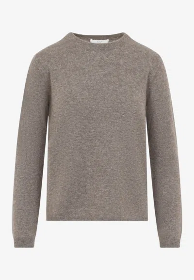 Co Knitted Cashmere Blend Sweater In Brown