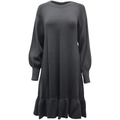 Co . Knitted Dress With Bishop Sleeves In Black Wool