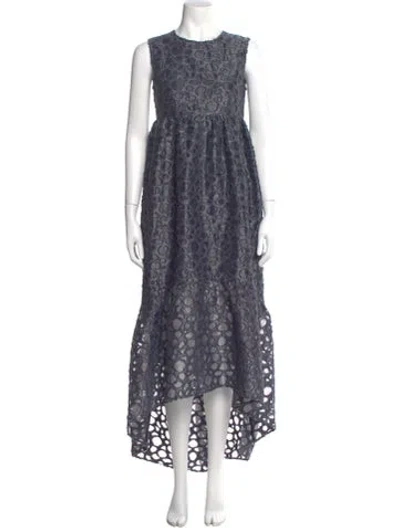 Pre-owned Co Lace Pattern Long Dress W/ Tags In Blue