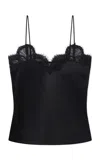 Co Lace Silk Satin Camisole In Black