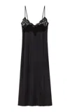 Co Lace Silk Satin Slip Dress In Black