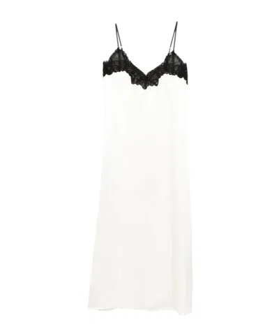 Co Cami Lace-trim Midi Slip Dress In White