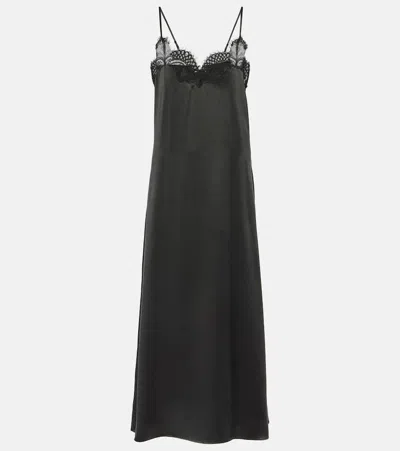 Co Lace-trimmed Silk Satin Slip Dress In Black