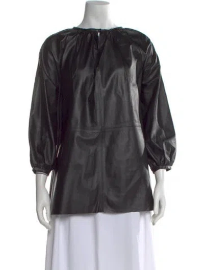 Pre-owned Co Lambskin Crew Neck Top In Black