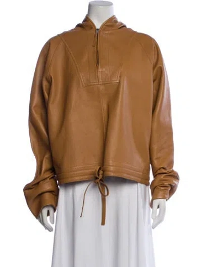 Pre-owned Co Lambskin Jacket In Brown