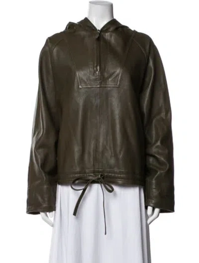 Pre-owned Co Lambskin Jacket In Green